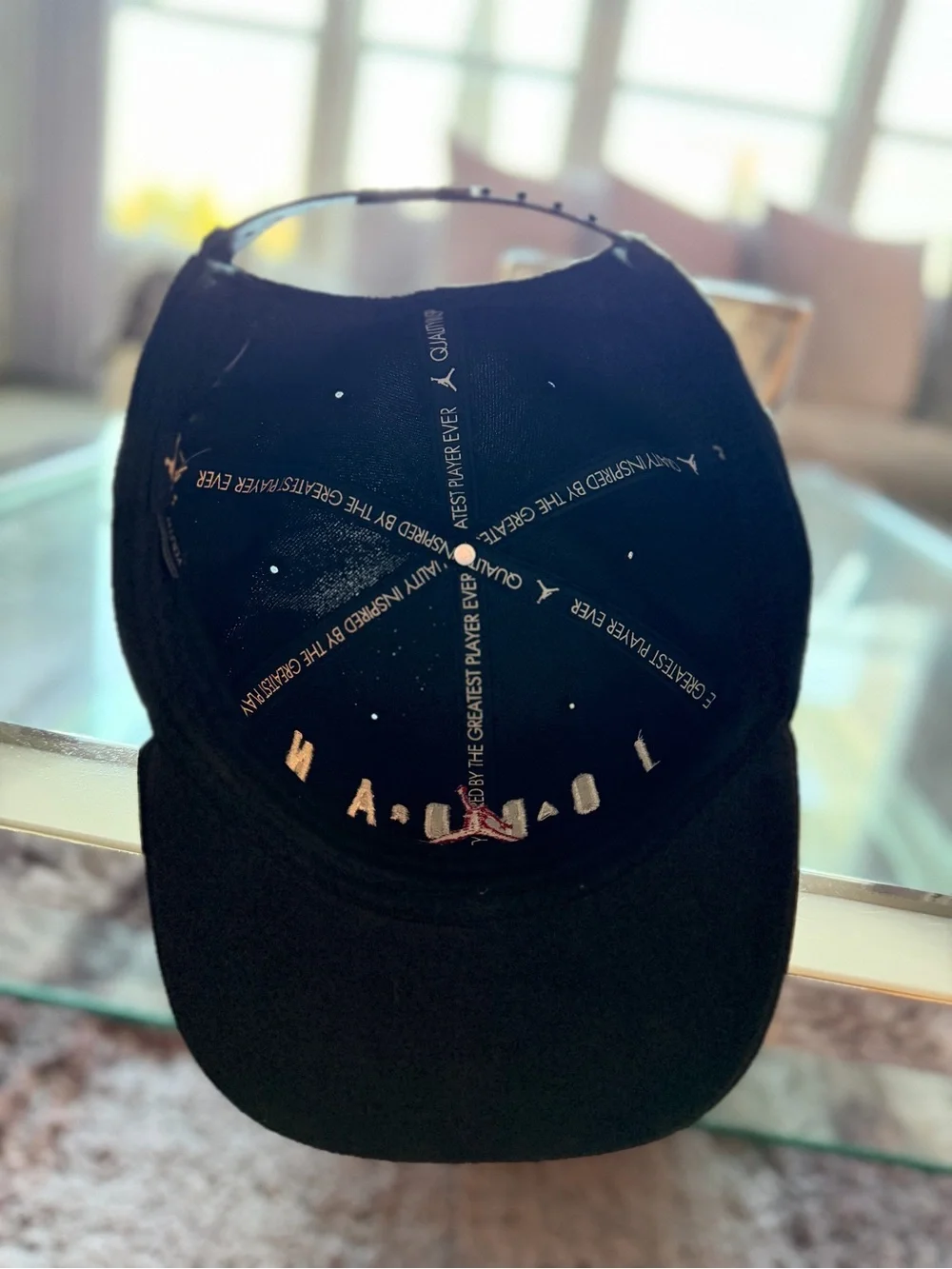 Jordan Youth Black Cap with Red Jumpman Logo
